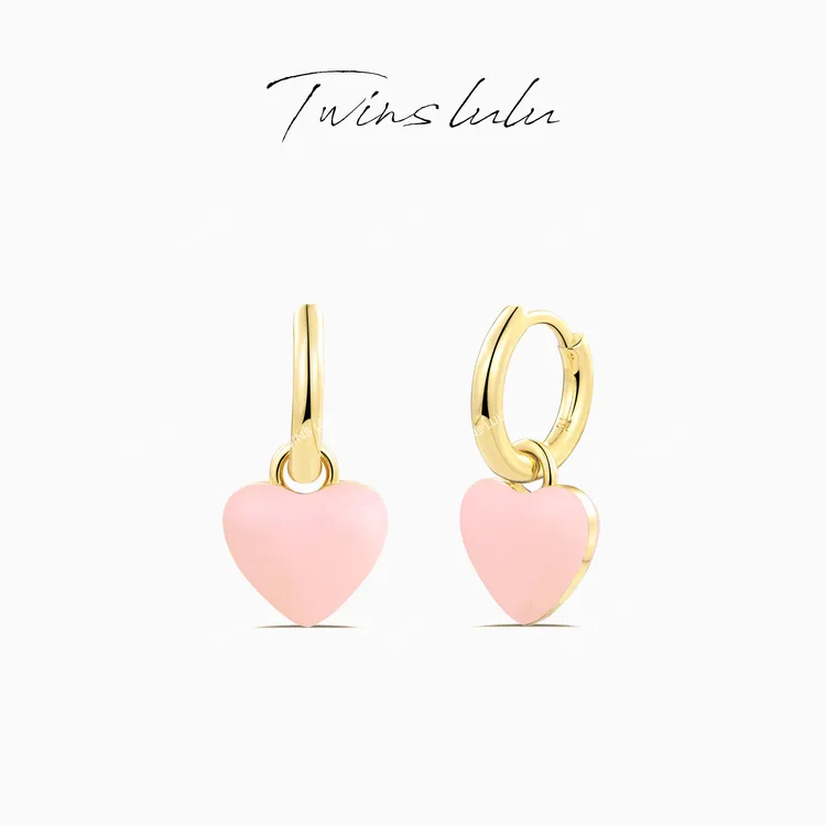 TWINS LULU 镀K金 秋上新 时尚度假风爱心耳环送女友TSL1333