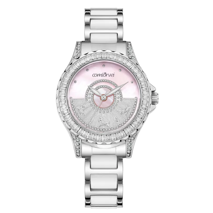 【品牌正品】新款旋转木马女士手表镶钻高级感手表女士小众腕表防水