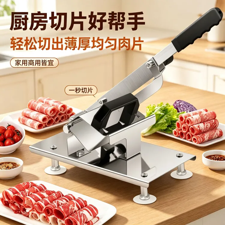 2026新款手动切片机羊肉卷切片机家用切肉机刨肉切蔬菜冻肉