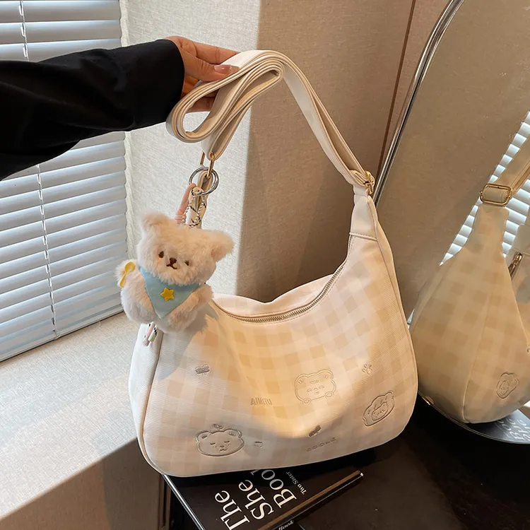 艾米兔 X COOLE女包2025新款休闲百搭格子托特包通勤单肩斜挎包