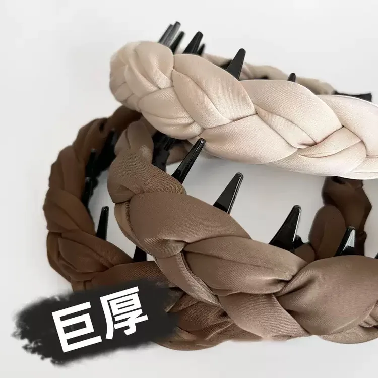 加厚秋冬麻花辫反齿梳网红发箍头饰宽边头箍齿梳发箍