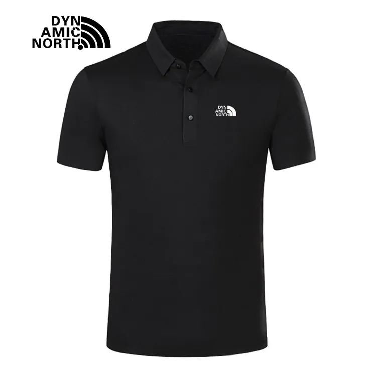 动感北面夏季冰丝无痕运动速干polo衫男休闲弹力T恤翻领时尚上衣