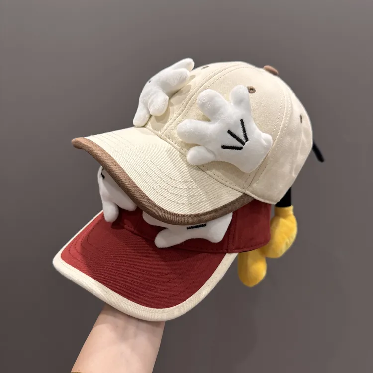2025新款儿童帽子春秋款卡通米奇屁屁棒球帽男女宝宝鸭舌帽遮阳帽