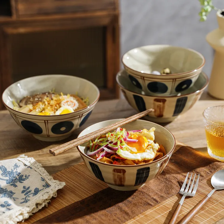 【舍里】复古面碗家用2025新款釉下彩陶瓷餐具饭碗拉面碗大号面条碗