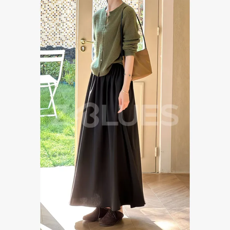 Z.blues【闭眼搭半裙】JIL调调 密回针松紧腰设计羊毛半裙YZPSR715