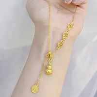 【矿金手工制作】招财福禄福星高照葫芦项链一体气质百搭流苏套链