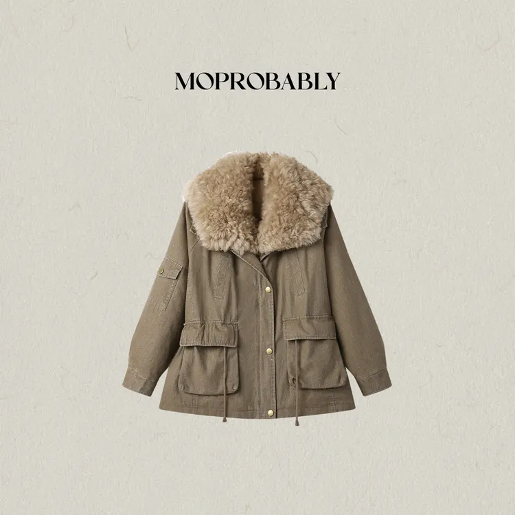 Moprobably李予诺「野望」90鹅绒羊毛皮高奢派克羽绒服L5468136