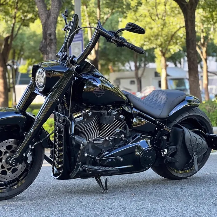 哈雷883肥仔X48路王街霸继承者改装2英寸加粗车把加高回弯羊角把