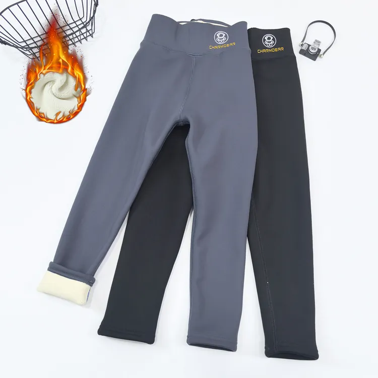 2026秋冬季加绒加厚女童打底裤 时尚百搭纯色高腰修身鲨鱼裤外穿 