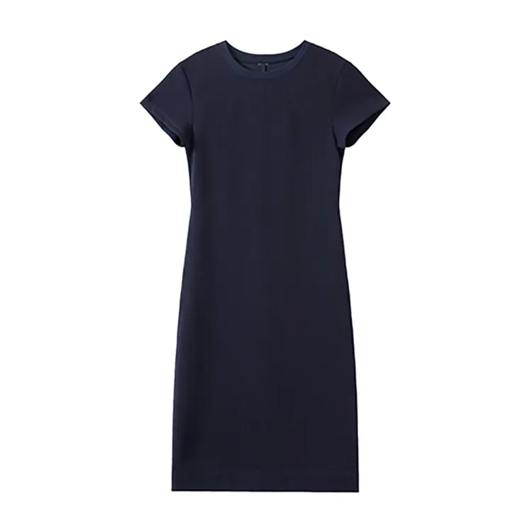 2025夏季新款时尚气质减龄a字中长裙女高级感纯色显瘦百搭连衣裙