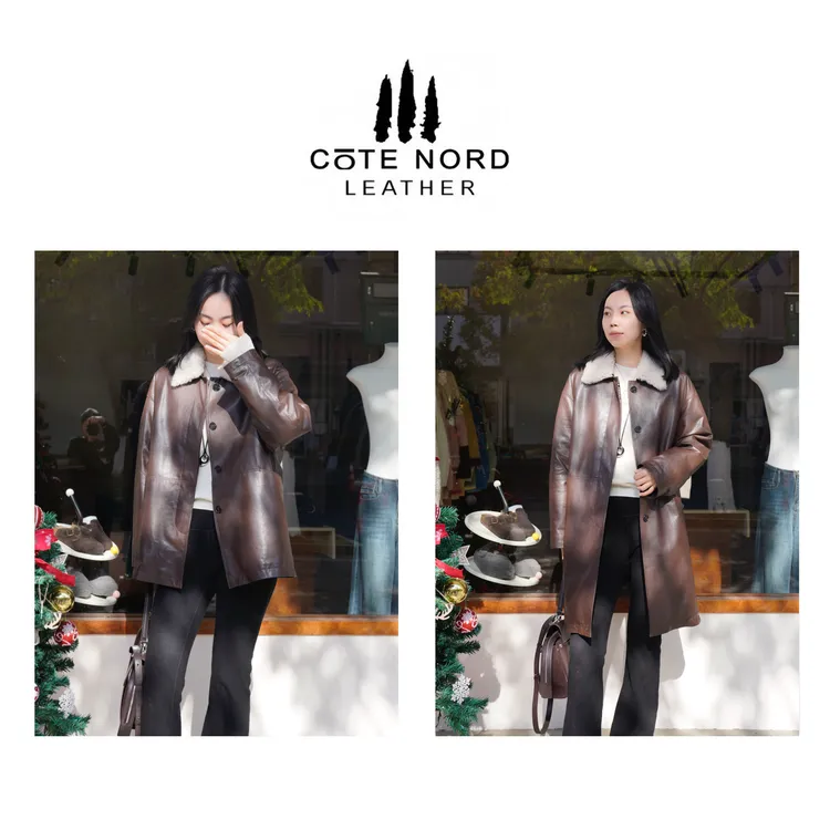 【小钱总】“牛奶巧克力” 全植鞣真皮鹅绒服  毛领可拆卸