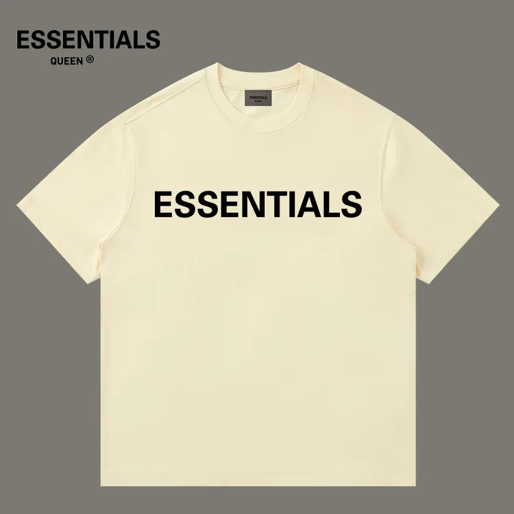 ESSENTIALS QUEEN夏季新款情侣短袖宽松圆领复古logo衣服潮牌T恤