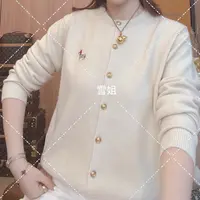 雪姐服饰「帽子狗开衫」新款百搭小狗提花针织圆领时尚开衫外套