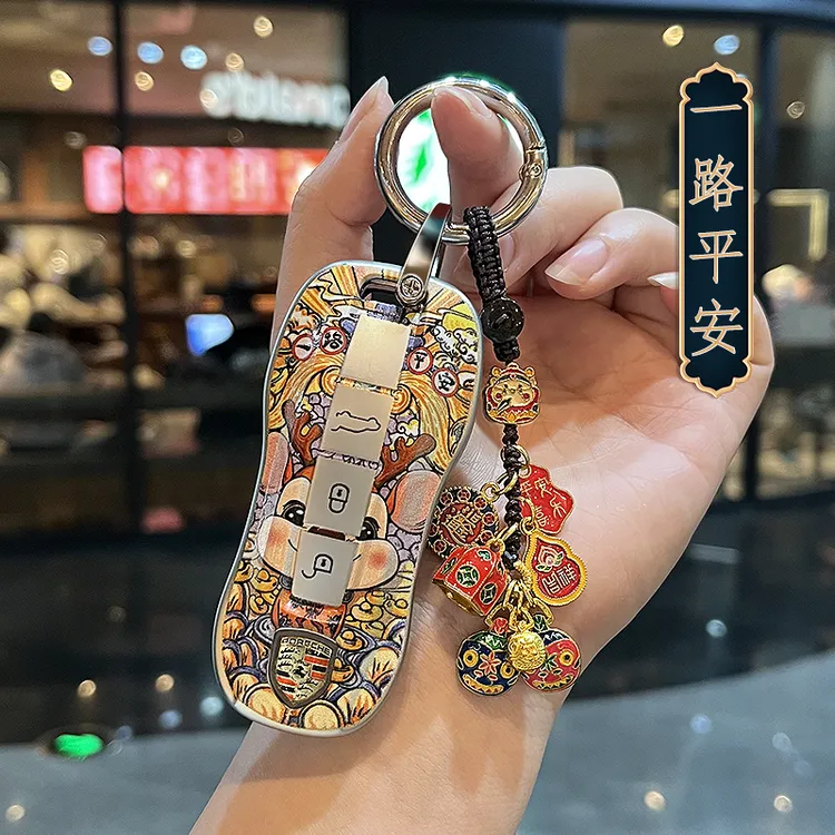 保时捷Macan玛卡车钥匙套911卡宴包718帕拉梅拉Panamera壳国潮扣
