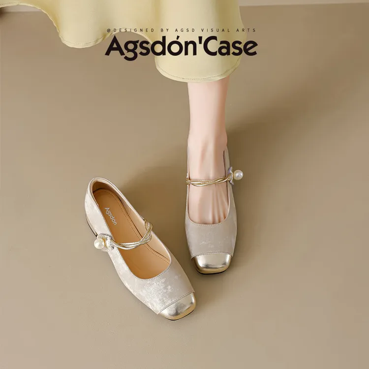 奥古狮登玛丽珍女鞋2025新款夏季法式软底单鞋外穿新中式国风凉鞋