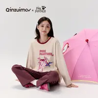 【千颂妮专享】亲嘴猫粉红豹联名少女卡通长袖睡衣家居服套装C53375