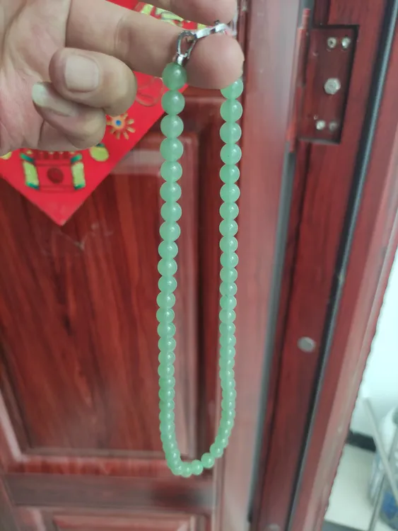 天然水润果绿圆珠绿色精美妈妈链时尚百搭颈链项链饰品配饰