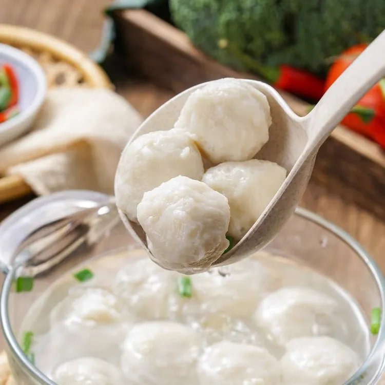 【3斤装可试吃】潮汕手工墨鱼丸墨斗丸0科技250g/袋火锅丸京东包邮商品图