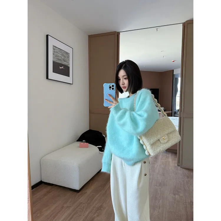 FORNI （微扎慎拍）孤独的艺术松弛感高比例兔毛慵懒松弛感套头毛衣