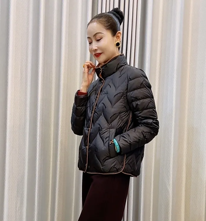 [麦穗]  秋冬静奢极简轻薄羽绒短款羽绒服6683