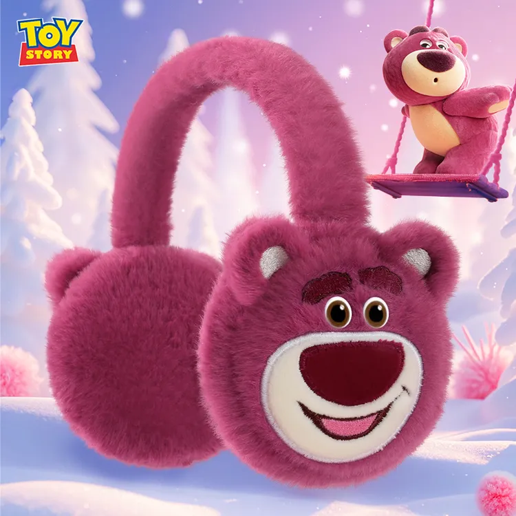 草莓熊儿童耳罩女孩秋冬2025新款保暖防寒女童毛绒过冬防冻护耳女