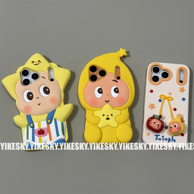 立体卡通星星人苹果17promax手机壳iPhone161511413硅胶14pro网红
