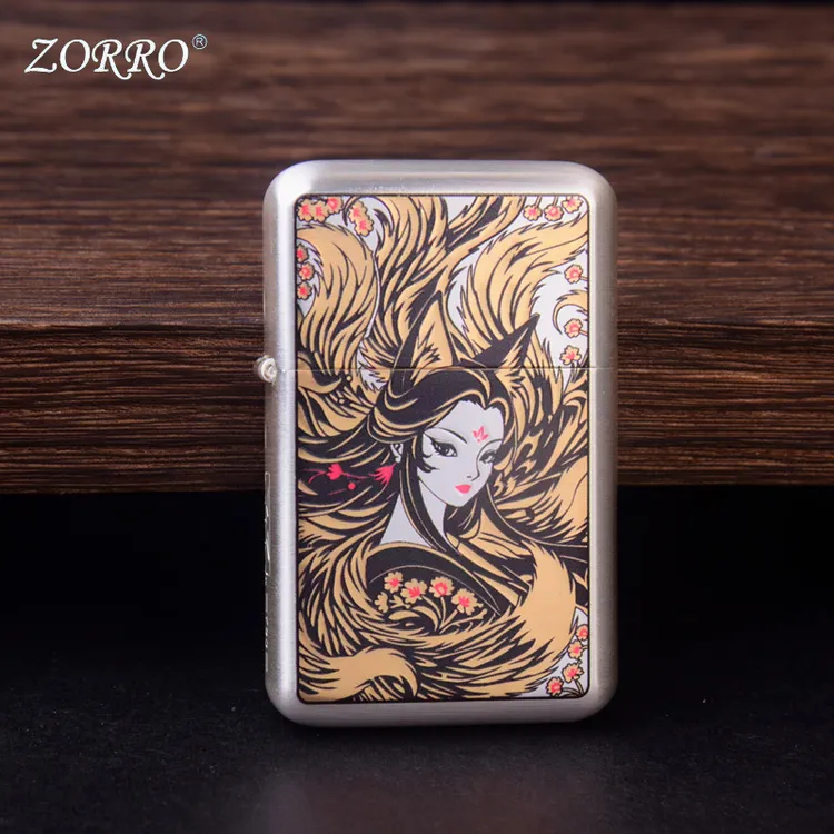 ZORRO佐罗三代青丘九尾煤油防风打火机男生创意节日礼物生日礼品