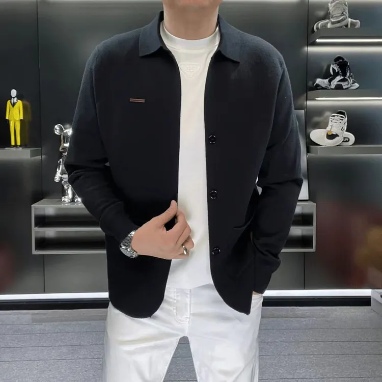轻奢针织开衫男士毛衣外套秋季新款时尚百搭韩版休闲男装针织上衣