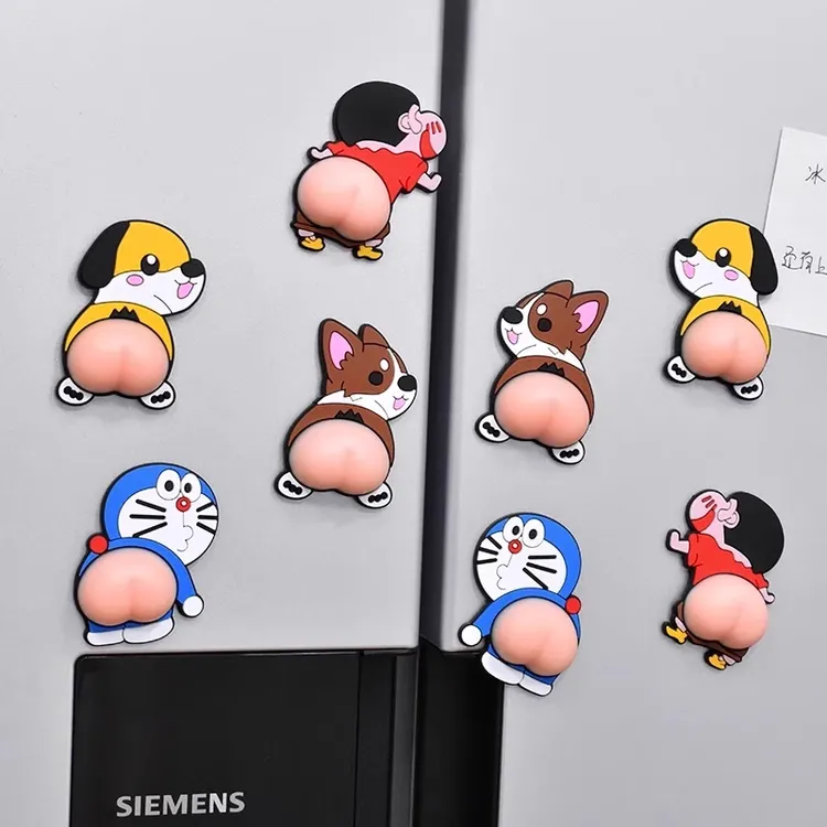 【可爱软屁屁】冰箱贴车门防撞贴硅胶防刮蹭擦装饰贴小新柯基叮当猫