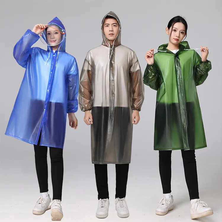海胶中长款双帽檐连体风雨衣长身雨披防暴雨户外采茶成人学生
