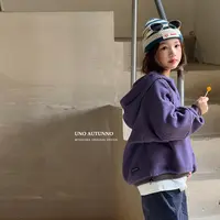 「UNO AUTUNNO」【糖豆】摇粒绒女中大童冬季洋气长袖连帽卫衣GQ1669