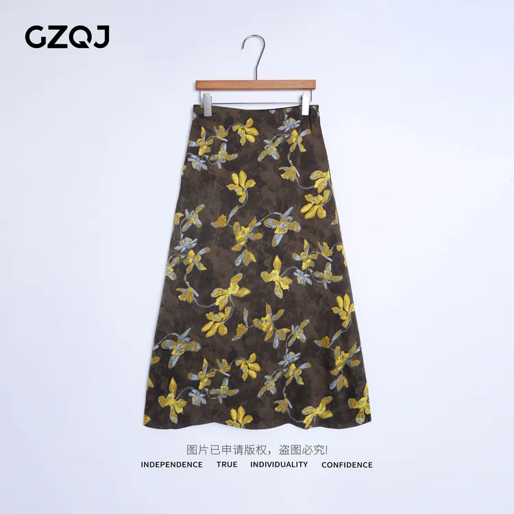 老琴私服【 花房姑娘】欧若风洋气复古优雅碎花半身裙夏季裙子7360