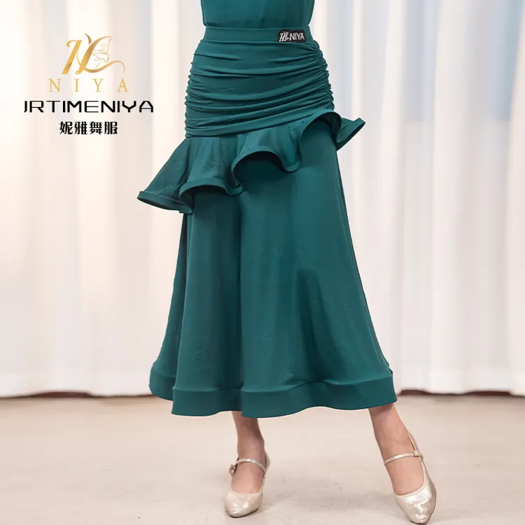 女士摩登裙长裙鱼骨蛋糕裙摩登舞广场跳舞服广场跳舞女装拉丁舞