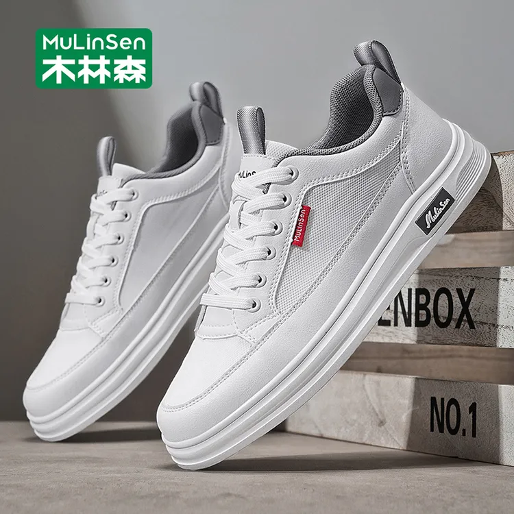 木林森2025秋季新款男士板鞋青少年校园经典运动休闲网面鞋男潮鞋