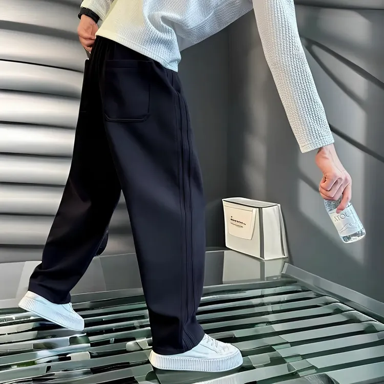 弯刀卫裤男款爆款潮流直筒宽松休闲裤男士春秋季运动长裤秋冬加长