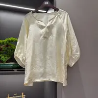 中式上衣复古传统改良夏季宽松气质素色女装上衣6088