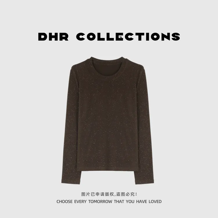 豆豆1【闪耀星辰】设计感轻奢小众长袖T恤气质百搭打底衫女-DQ1627