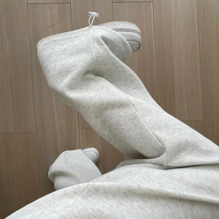 175高个子加长180灰色运动裤女春秋宽松显瘦抽绳阔腿拖地休闲卫裤