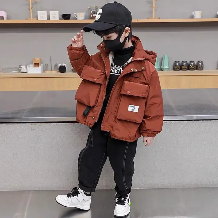 男童秋冬装棉衣外套加绒加厚2025新款痞帅派克服儿童冬季炸街棉服