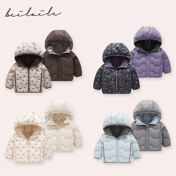 【三防印花双面穿羽绒 小乐妈】婴儿童羽绒白鸭绒轻薄汉服j14AM下架