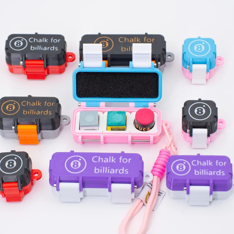 巧克粉收纳盒圆形方形六边形巧粉户外随身中八台球器材用品巧粉盒