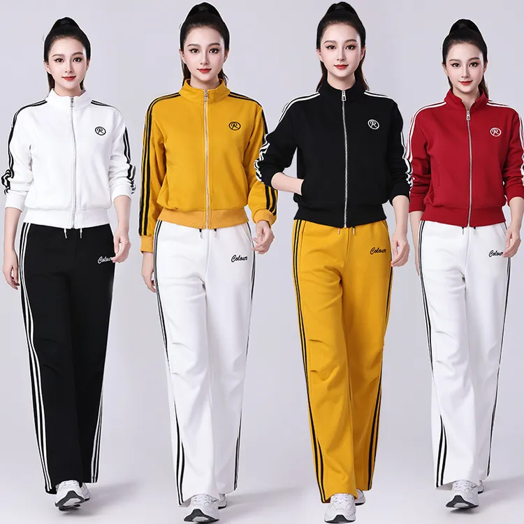 广场舞服装秋冬新款拉链立领运动时尚休闲服装跳操健身团队服女士