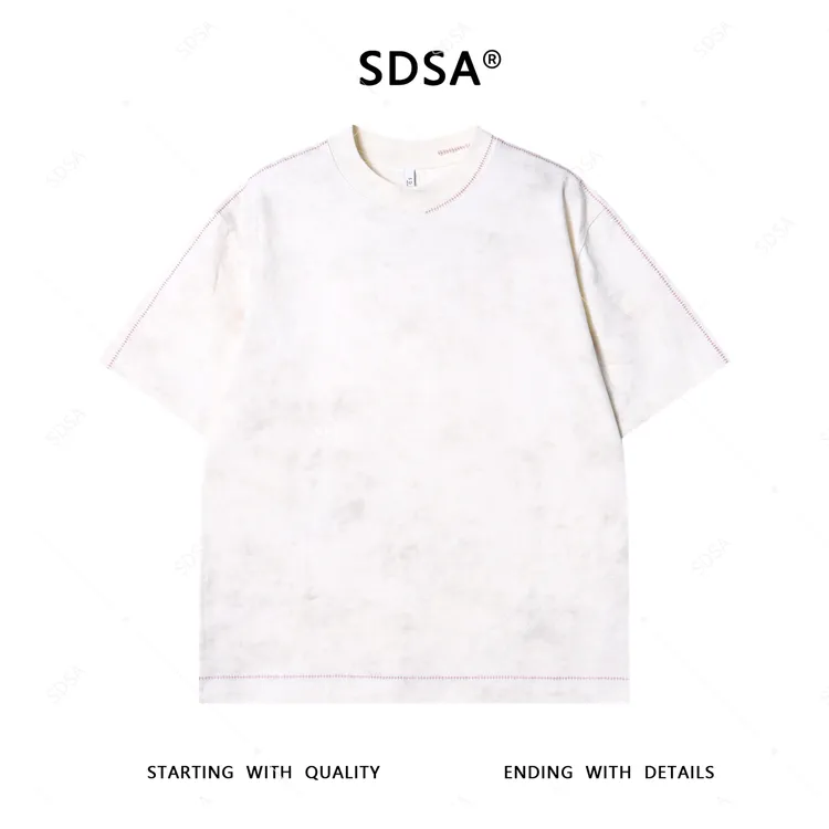 夏季高级感新款男士潮牌满天星扎染缝线圆领短袖T恤时尚轻奢上衣