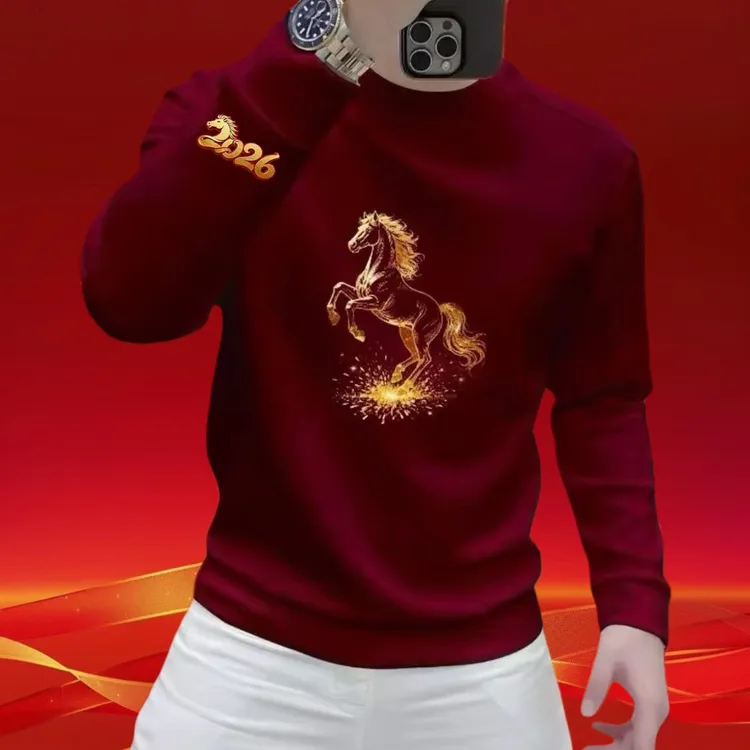 2026秋冬季新款男士重磅保暖卫衣时尚百搭休闲套头圆领长袖卫衣男