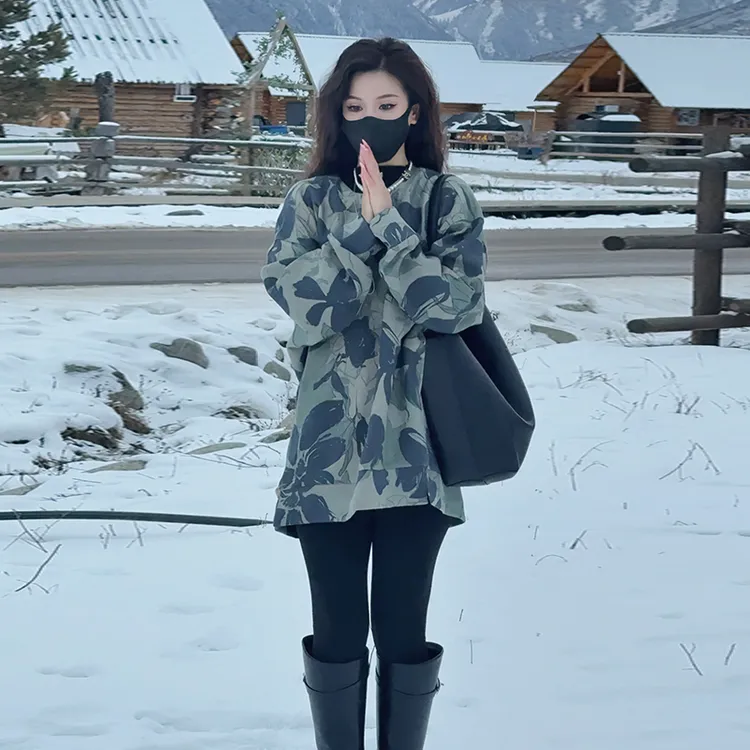 【Linda姐高端线】秋冬时尚气质慵懒百搭上衣印花卫衣AF5SWY0503