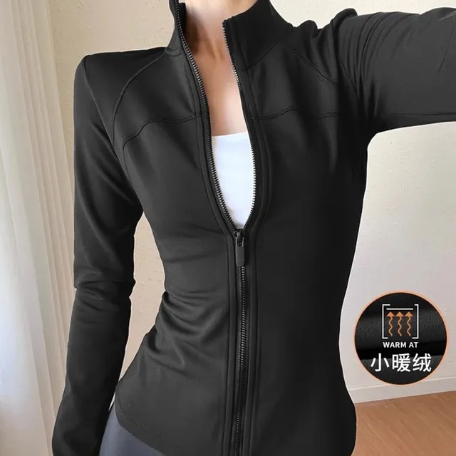 MAIAACTIVE2025秋冬新款加绒立领瑜伽服上衣女高级感跑步运动健身