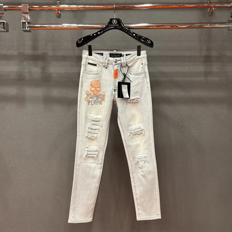 PLIPHPP PLEPN正品PP25夏季橙蓝白色薄高弹男款夏季软牛仔裤9969