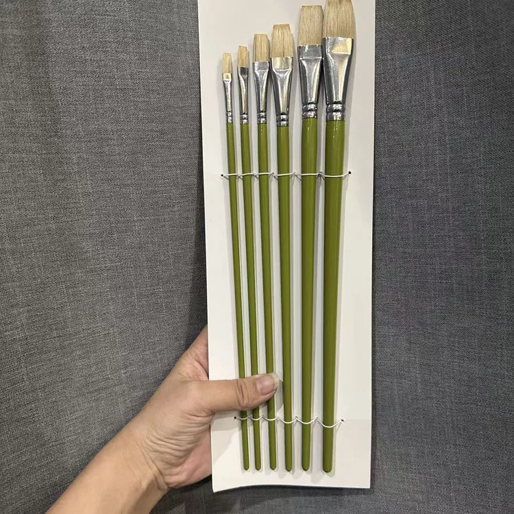 猪鬃平头笔专业级丙烯油画笔勾线笔专用套装厂家直销外贸出口