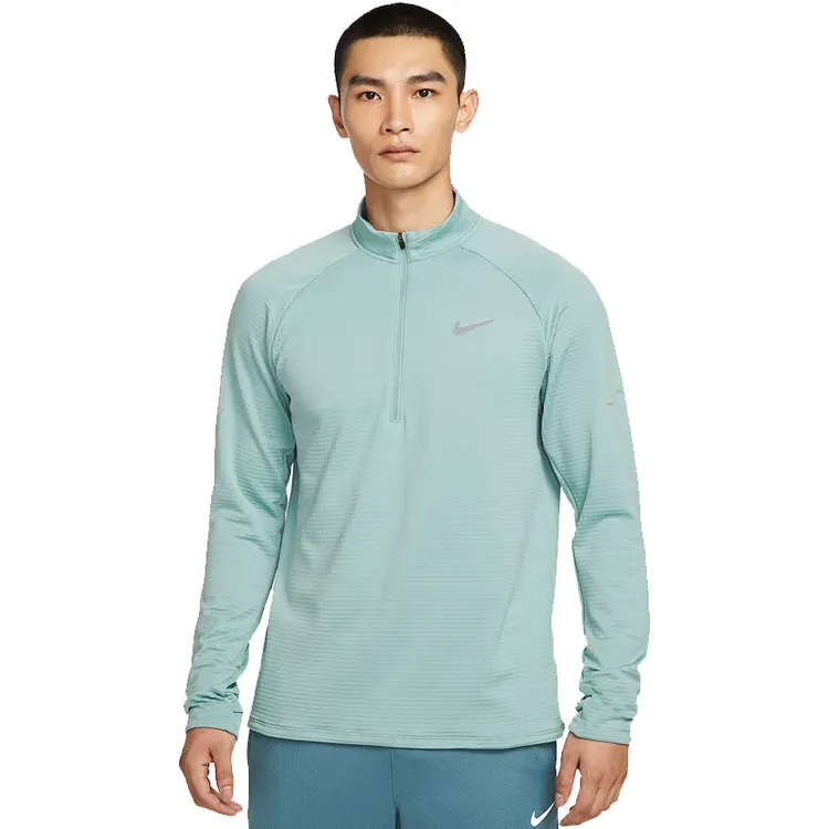 【耐克/双旦礼】NIKE男子蓝绿色拒水暖感毛绒跑步长袖HV2708-017