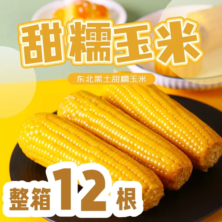 DD【到货11根/12根可选】东北小香糯玉米 黑龙江头茬黄玉米新鲜真空